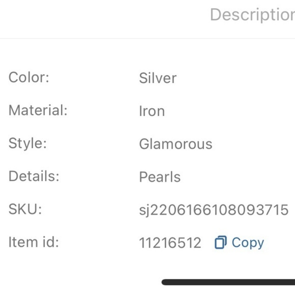 Faux Pearl and Leaf Necklace Silver Plated Choker - Picture 5 of 6